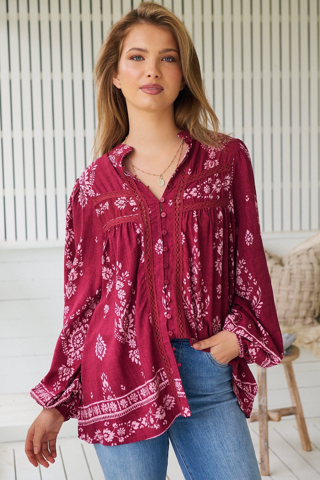JAASE | RHUBARB KIVA BEE BLOUSE | Bohemian Love Runway