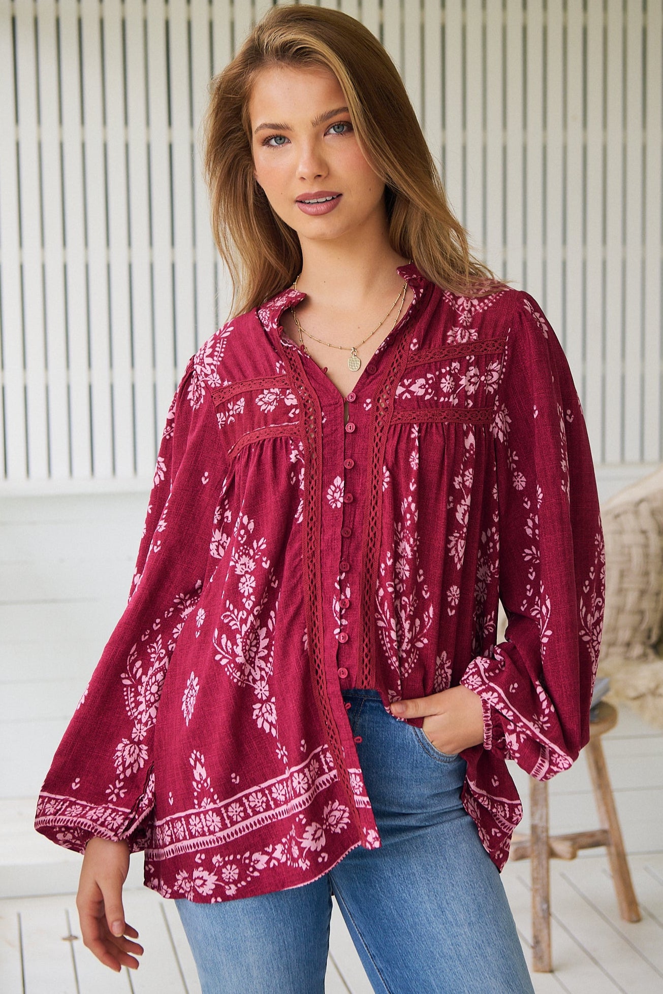 JAASE | RHUBARB KIVA BEE BLOUSE | Bohemian Love Runway