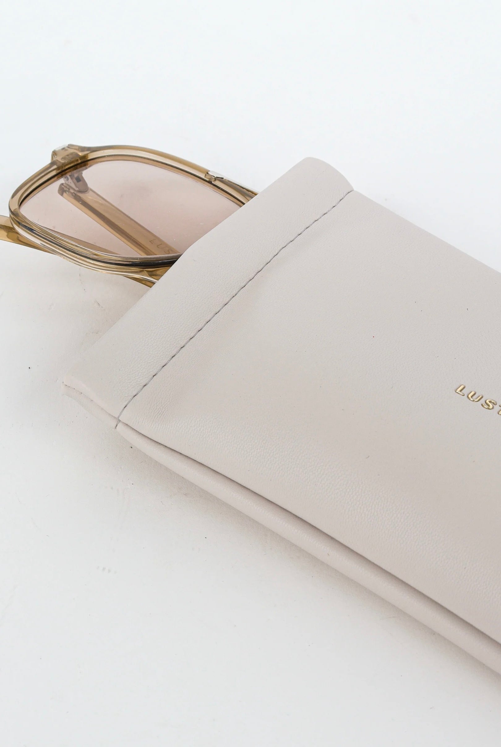 Lustre & Sage Giselle clear grey oversized square aviator sunglasses with smoke lenses