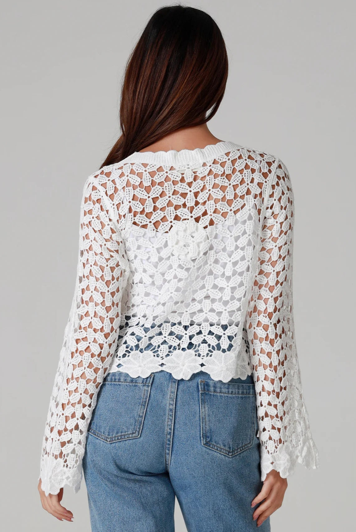 WILLOW | DAISY COTTON CROCHET CARDIGAN WHITE | Bohemian Love Runway