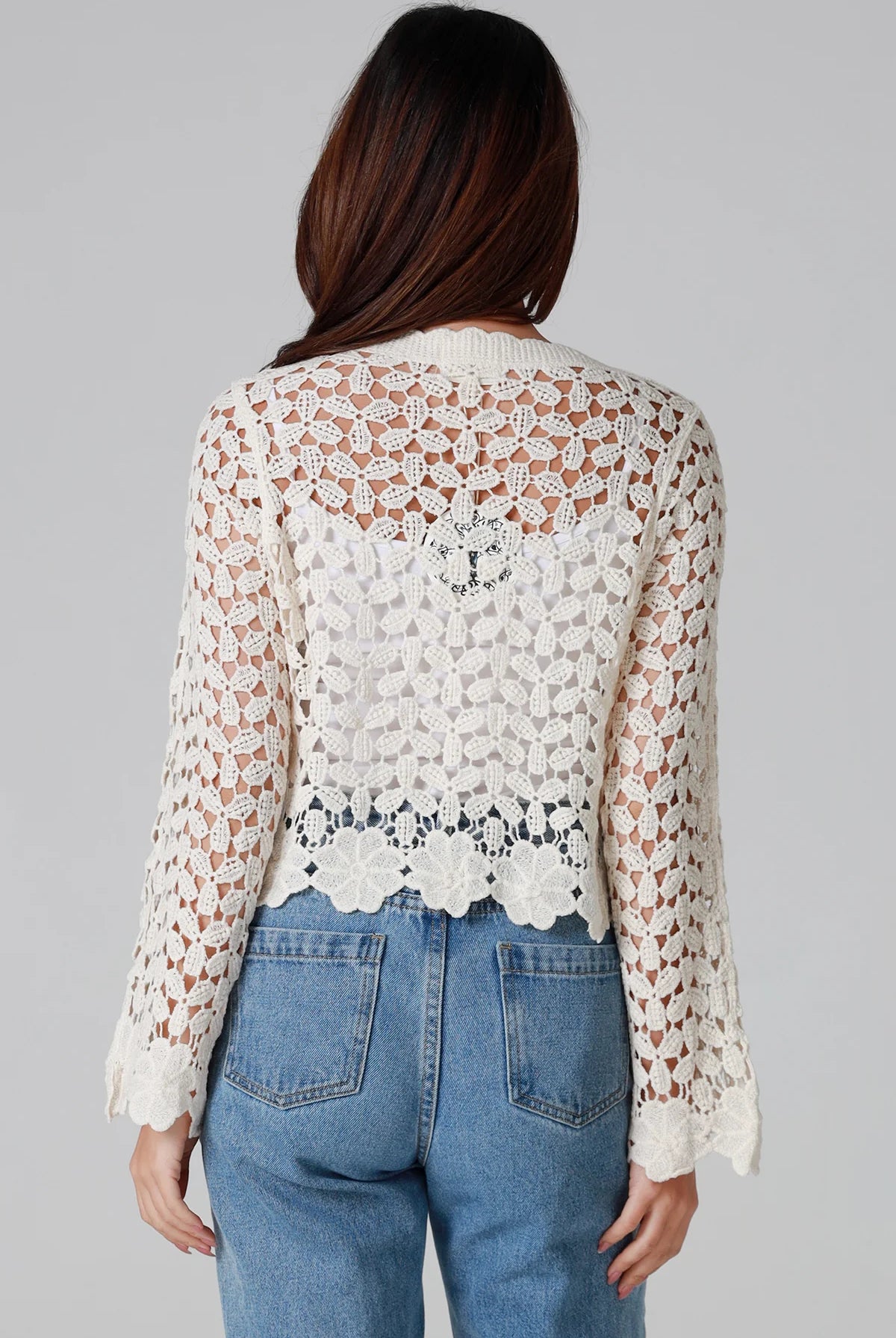 WILLOW | DAISY COTTON CROCHET CARDIGAN CREAM | Bohemian Love Runway