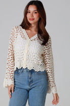 WILLOW | DAISY COTTON CROCHET CARDIGAN CREAM | Bohemian Love Runway