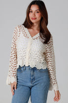 WILLOW | DAISY COTTON CROCHET CARDIGAN CREAM | Bohemian Love Runway