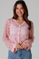 WILLOW | DAISY COTTON CROCHET CARDIGAN PINK | Bohemian Love Runway