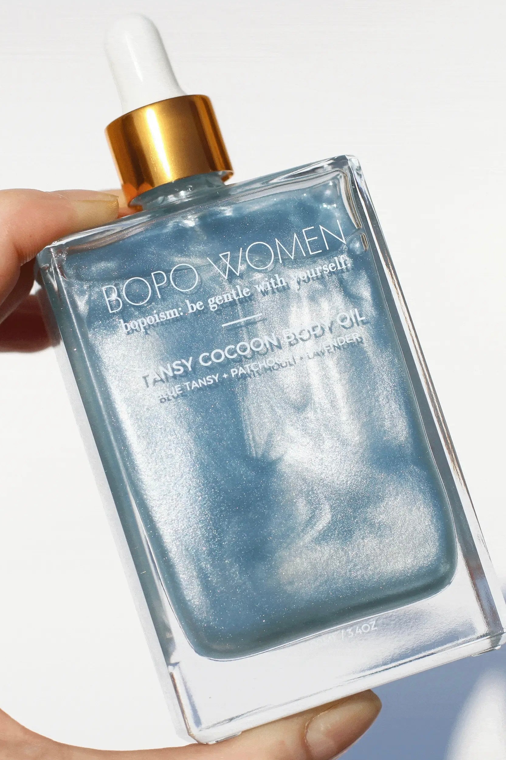 BOPO WOMEN | TANSY COCOON BODY OIL BLUE SHIMMER | Bohemian Love Runway