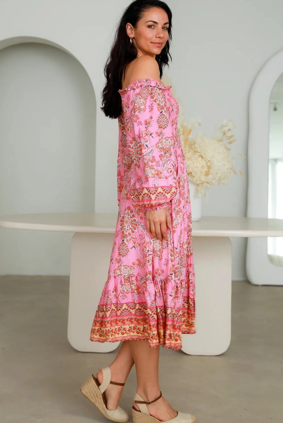 DREAMCATCHER | EDEN LONG SLEEVE MIDI DRESS | Bohemian Love Runway