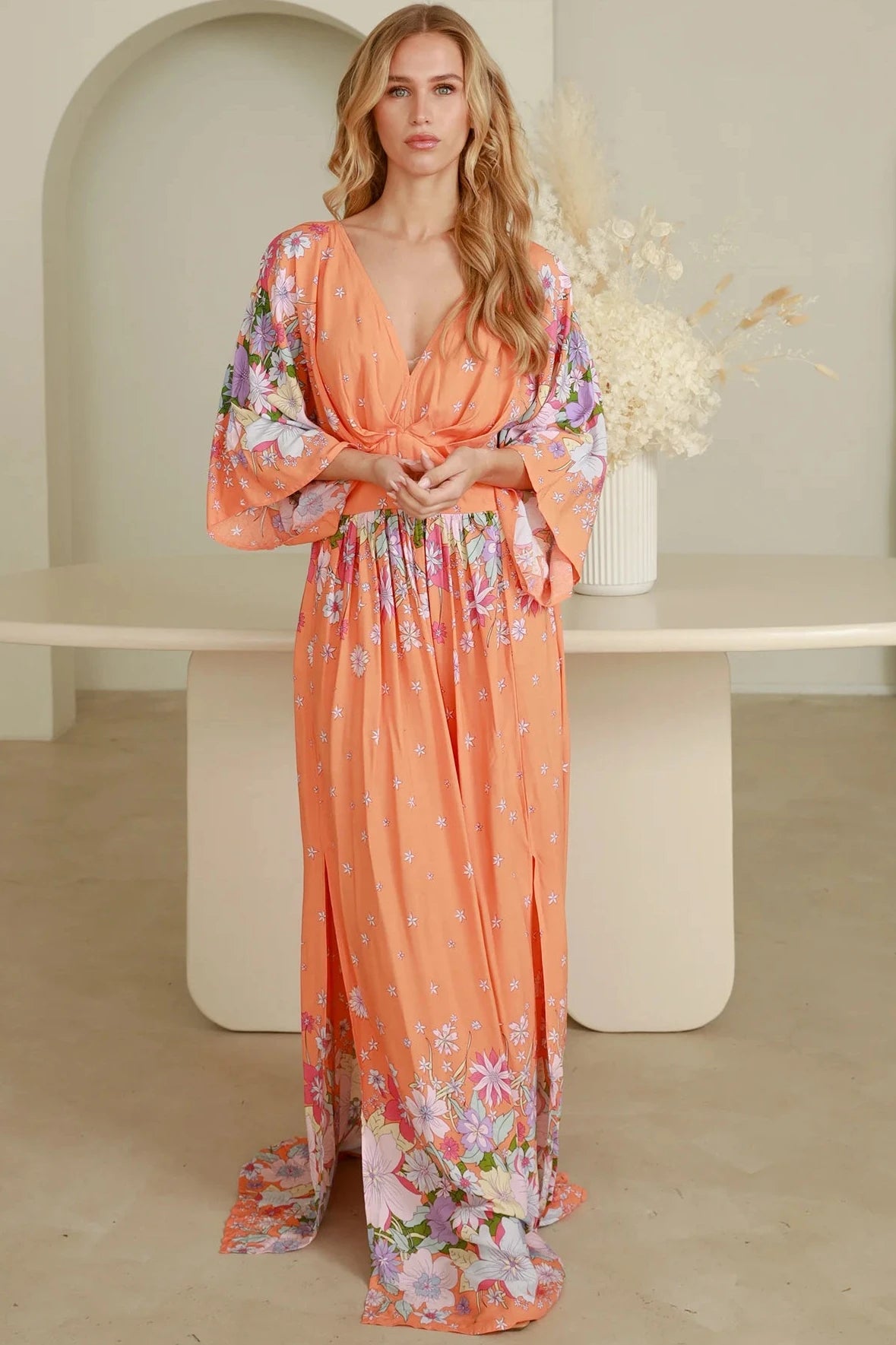 DREAMCATCHER | ELOISE V-NECK MAXI DRESS | Bohemian Love Runway