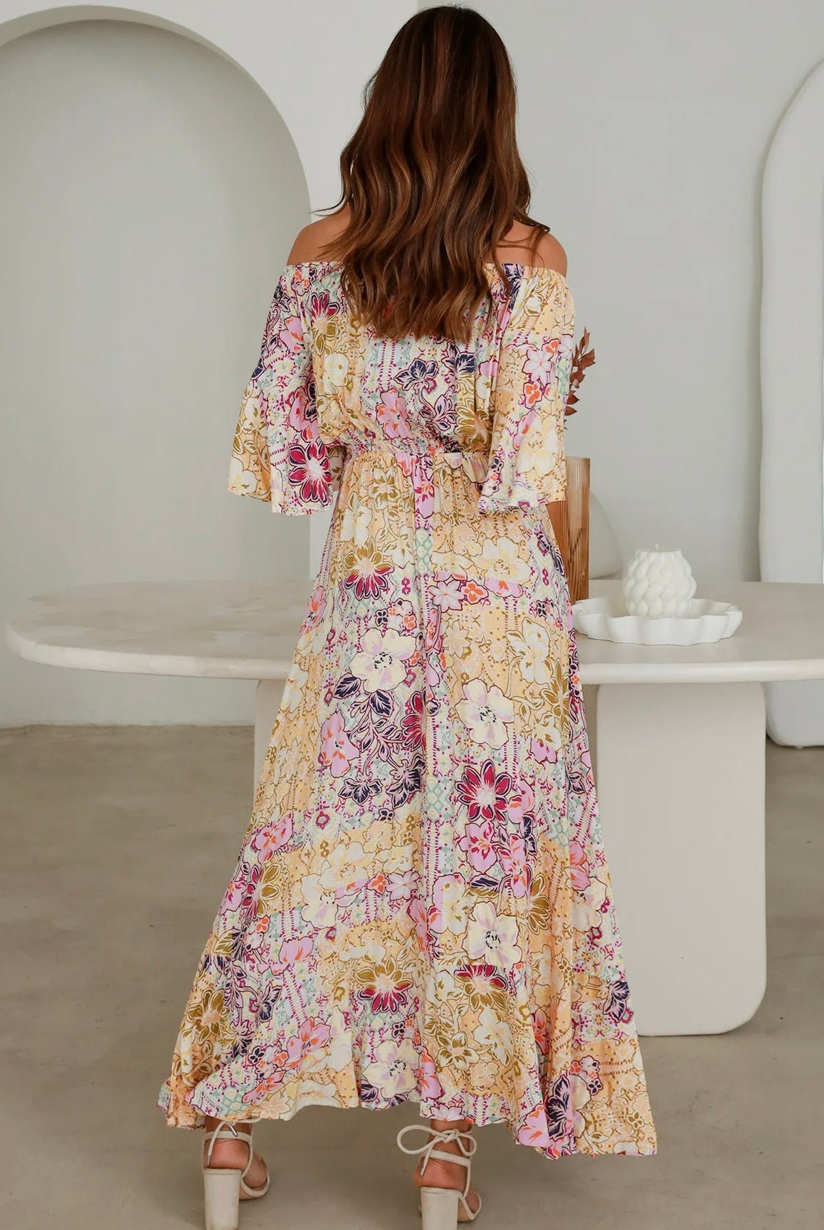 DREAMCATCHER | CARMEN OFF THE SHOULDER MAXI DRESS | Bohemian Love Runway