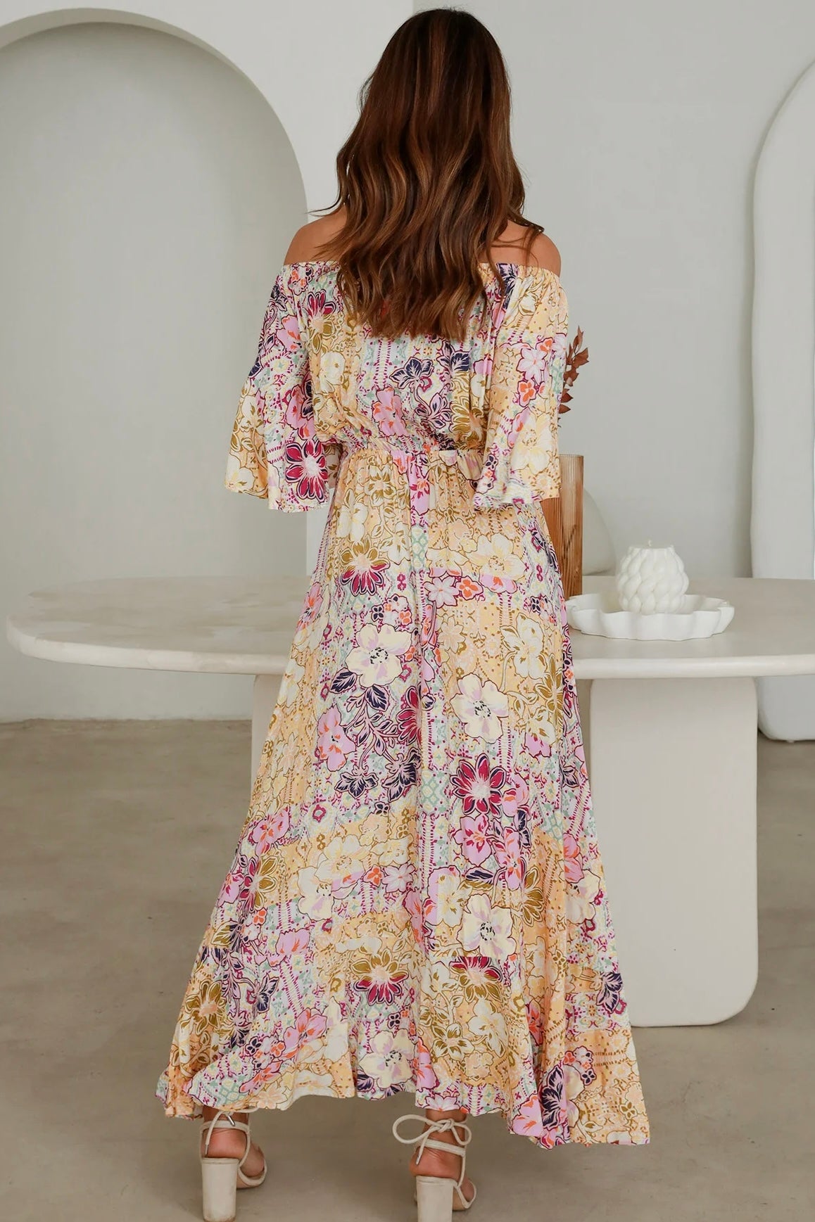 DREAMCATCHER | CARMEN OFF THE SHOULDER MAXI DRESS | Bohemian Love Runway