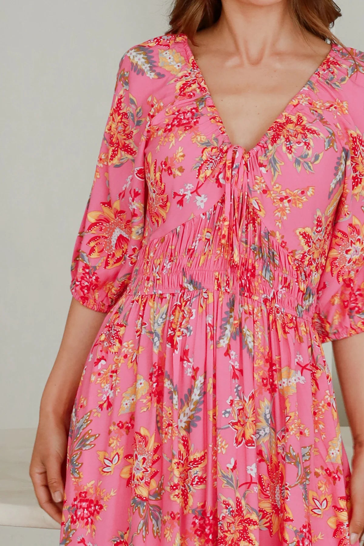 DREAMCATCHER | SINTRA V-NECK MAXI DRESS | Bohemian Love Runway