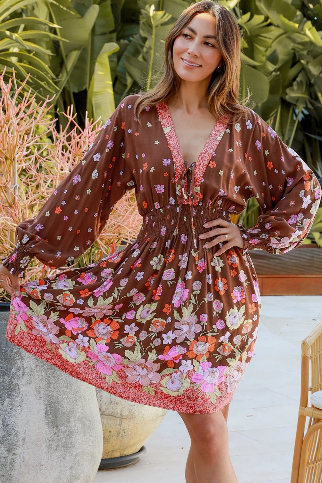 DREAMCATCHER | DAHLIA LONG SLEEVE MINI DRESS | Bohemian Love Runway