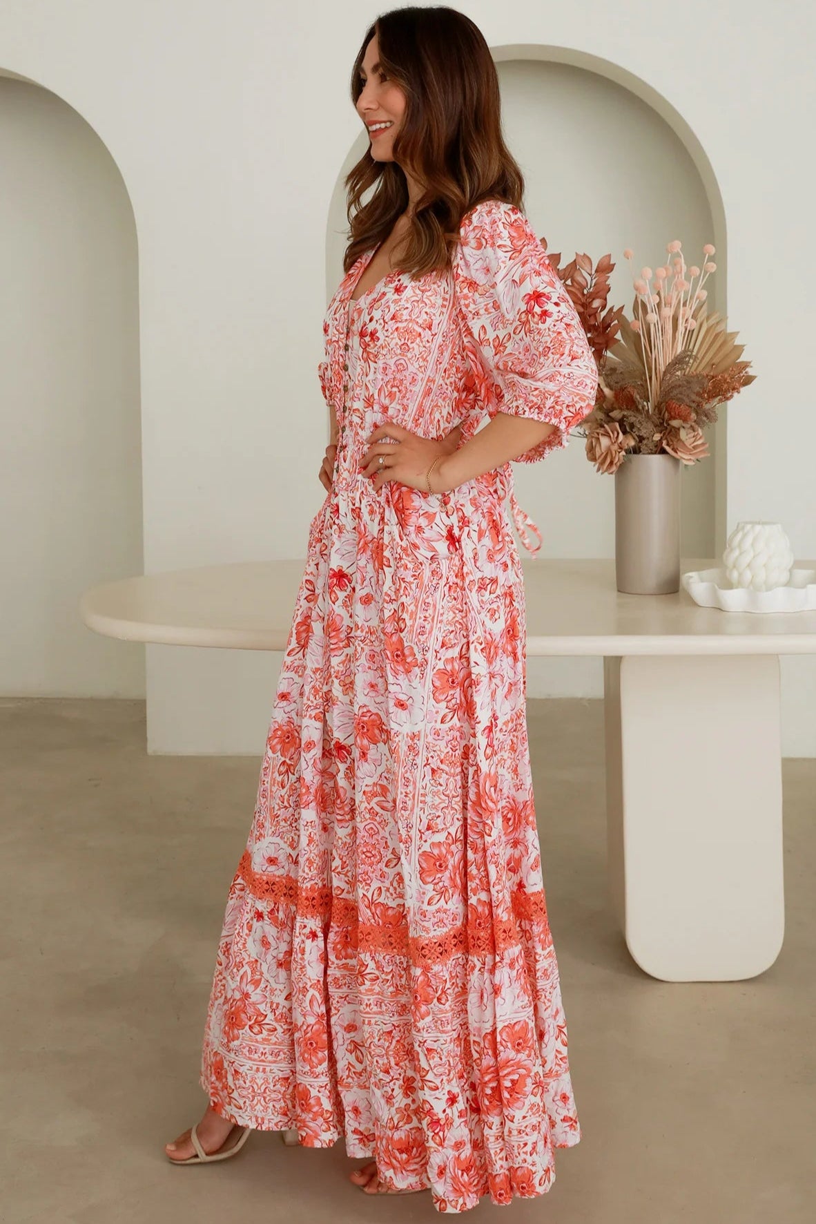 DREAMCATCHER | HILDA BUTTON THROUGH MAXI DRESS | Bohemian Love Runway