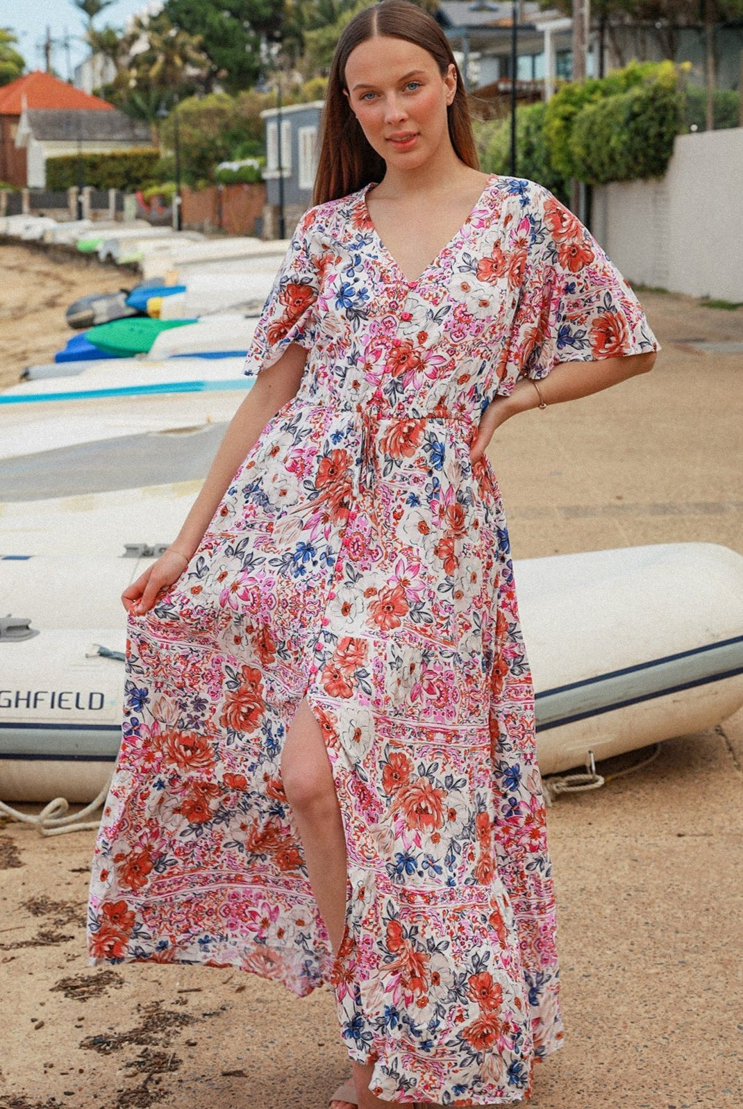 DREAMCATCHER | NOVA V-NECK MAXI DRESS | Bohemian Love Runway