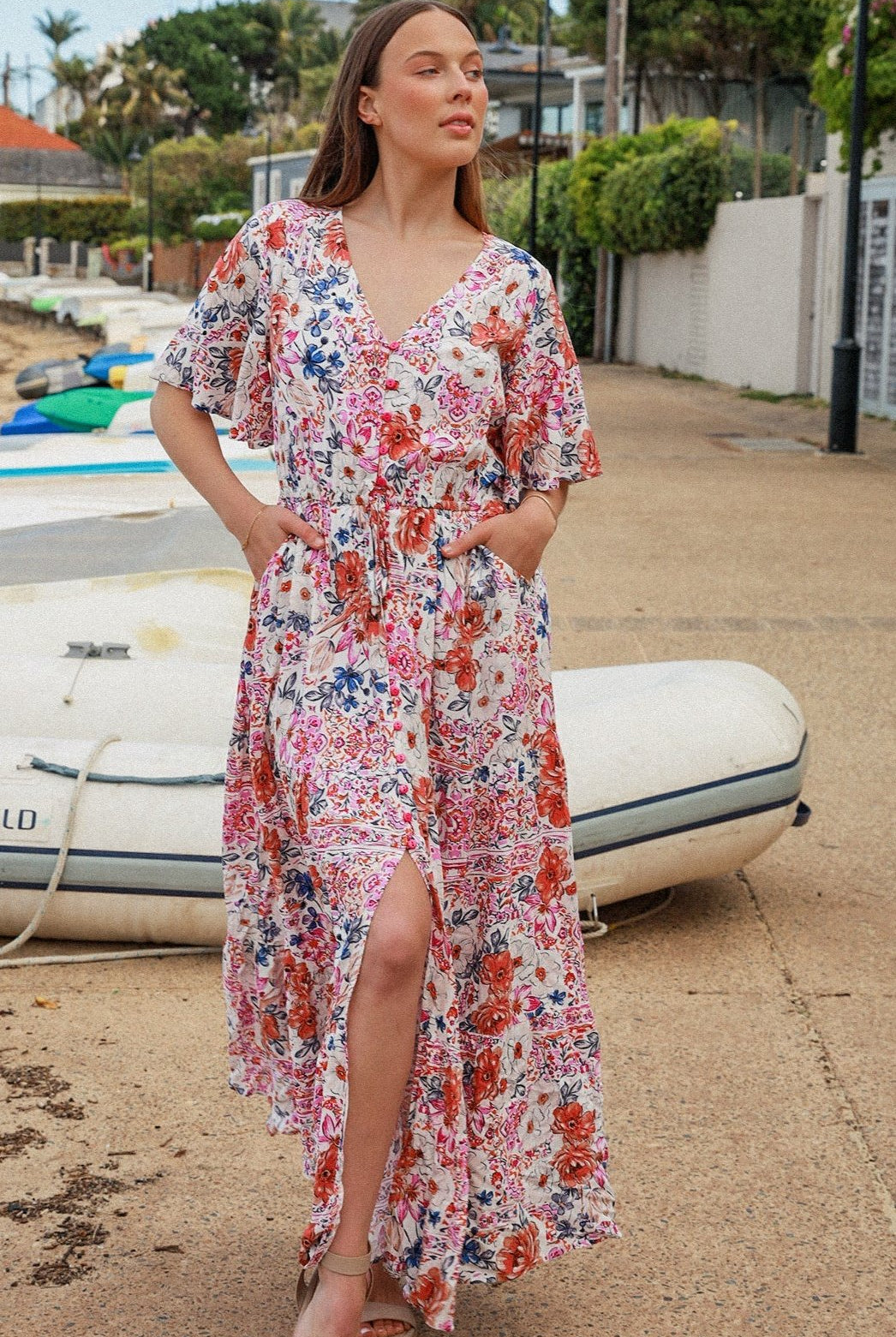 DREAMCATCHER | NOVA V-NECK MAXI DRESS | Bohemian Love Runway