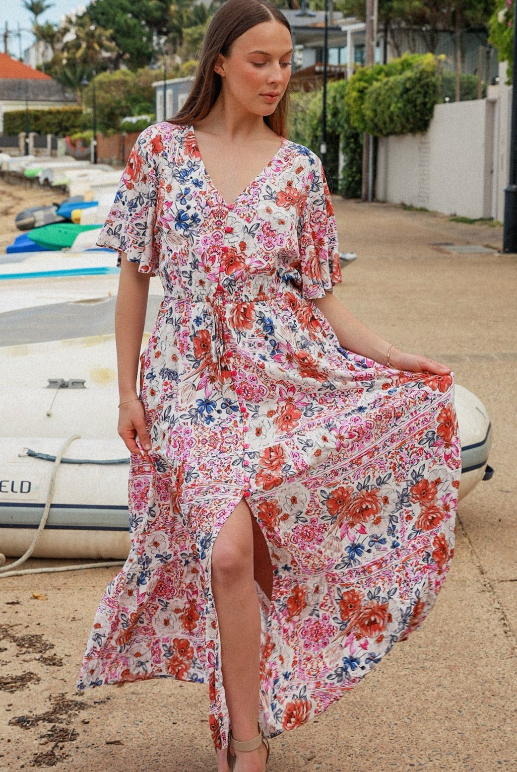 DREAMCATCHER | NOVA V-NECK MAXI DRESS | Bohemian Love Runway