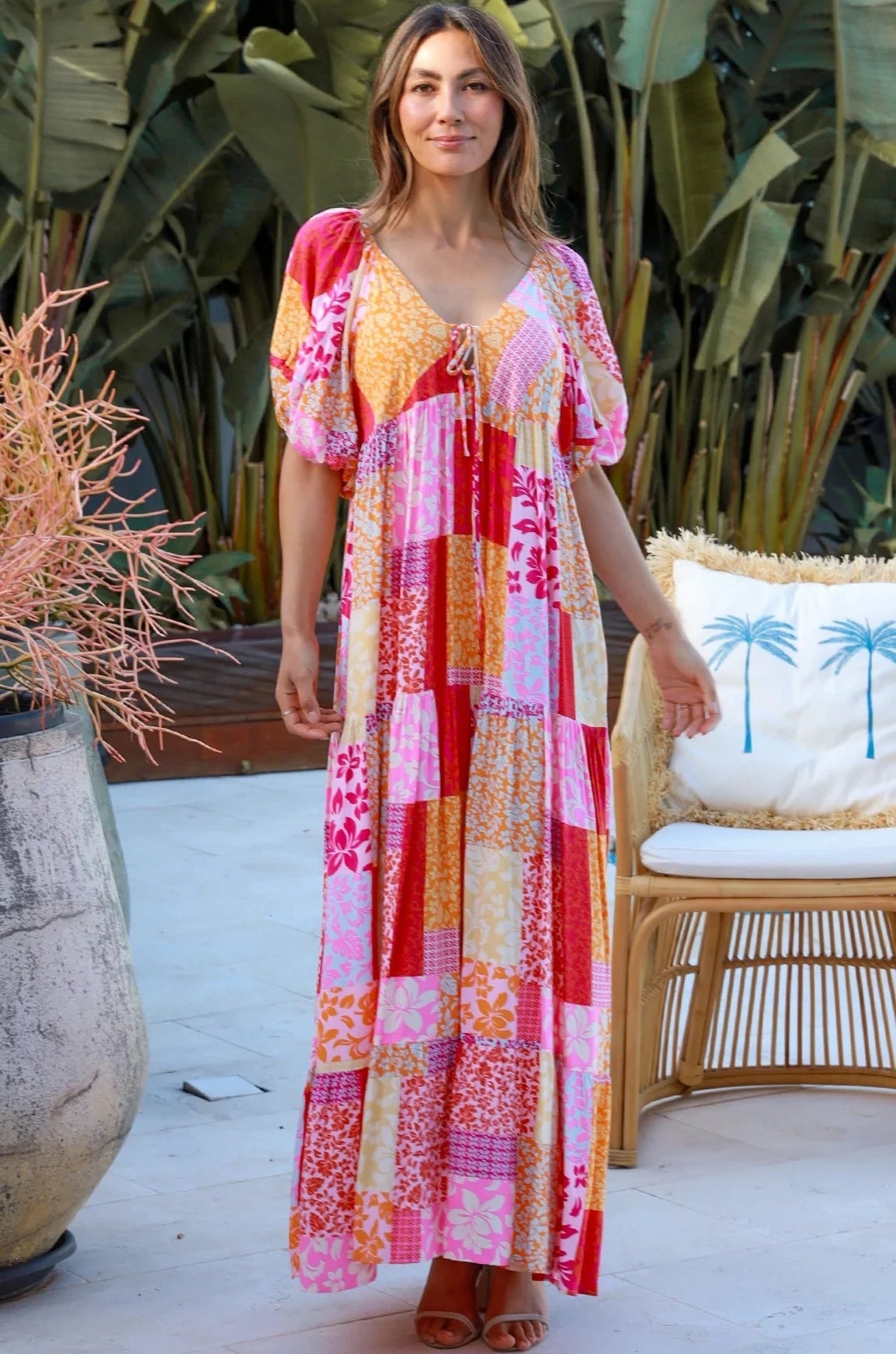 DREAMCATCHER | RUBY V-NECK MAXI DRESS | Bohemian Love Runway