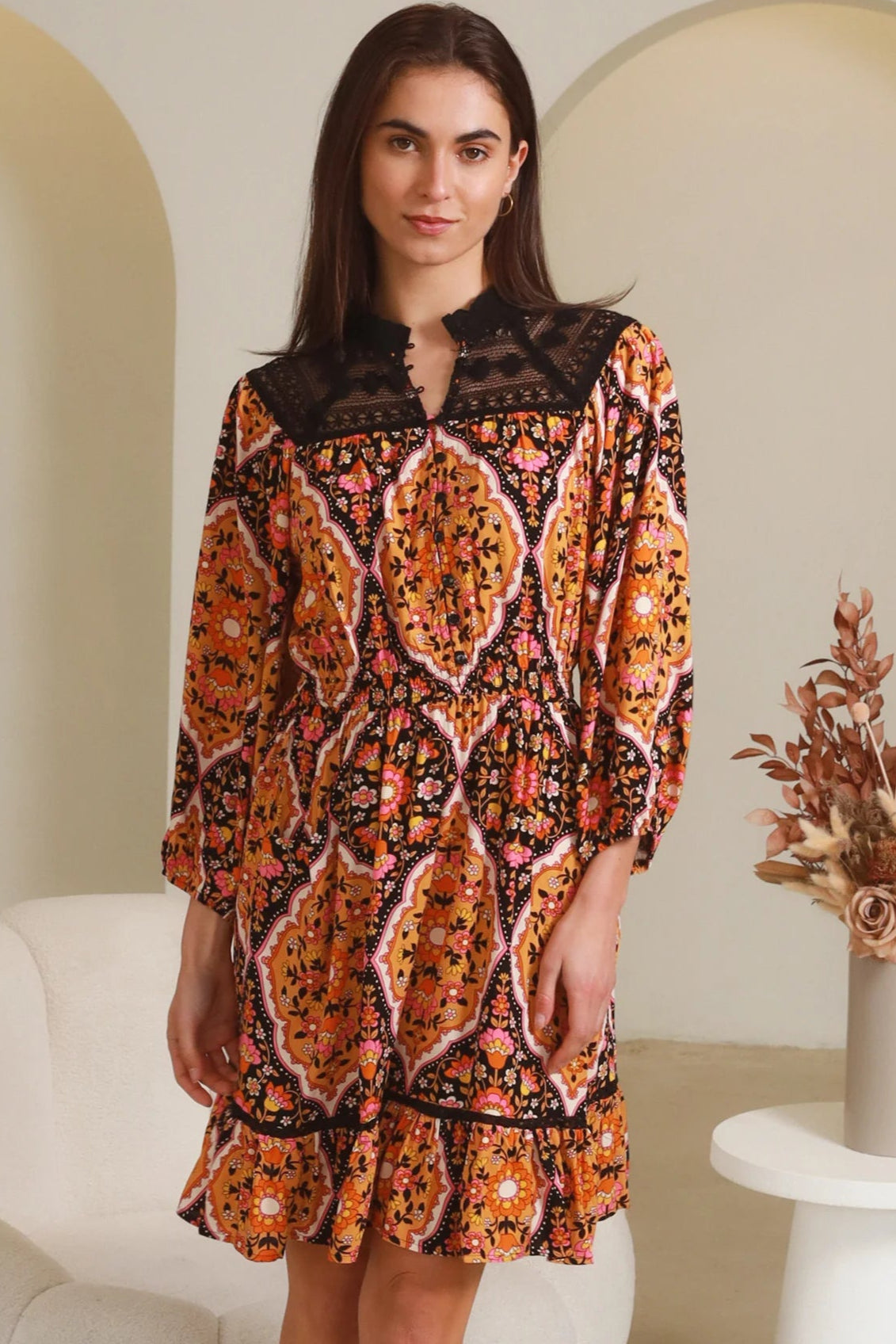 DREAMCATCHER | LOLITA LONG SLEEVE MINI DRESS | Bohemian Love Runway