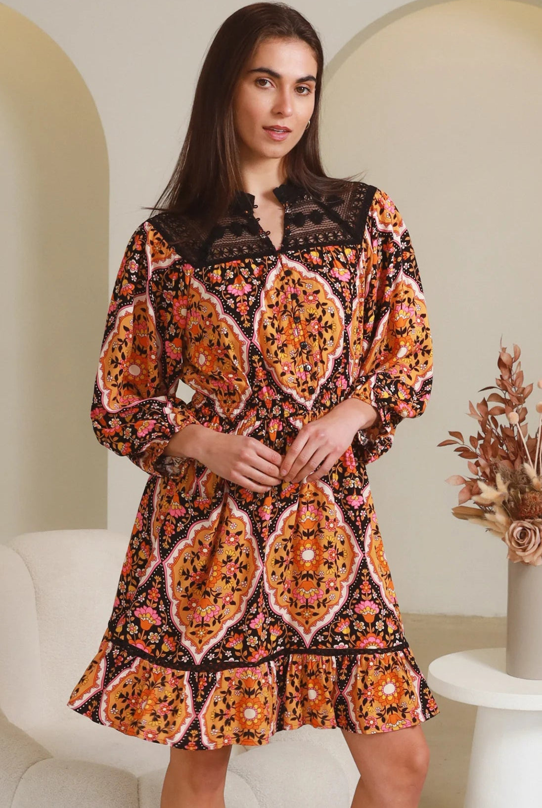 DREAMCATCHER | LOLITA LONG SLEEVE MINI DRESS | Bohemian Love Runway