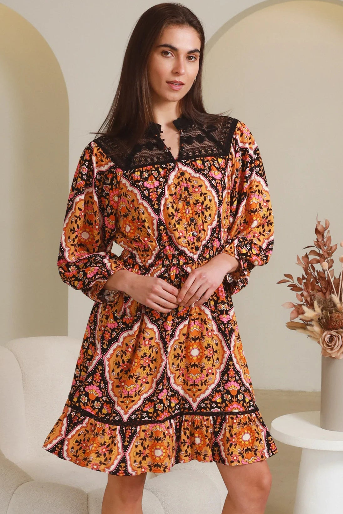 DREAMCATCHER | LOLITA LONG SLEEVE MINI DRESS | Bohemian Love Runway