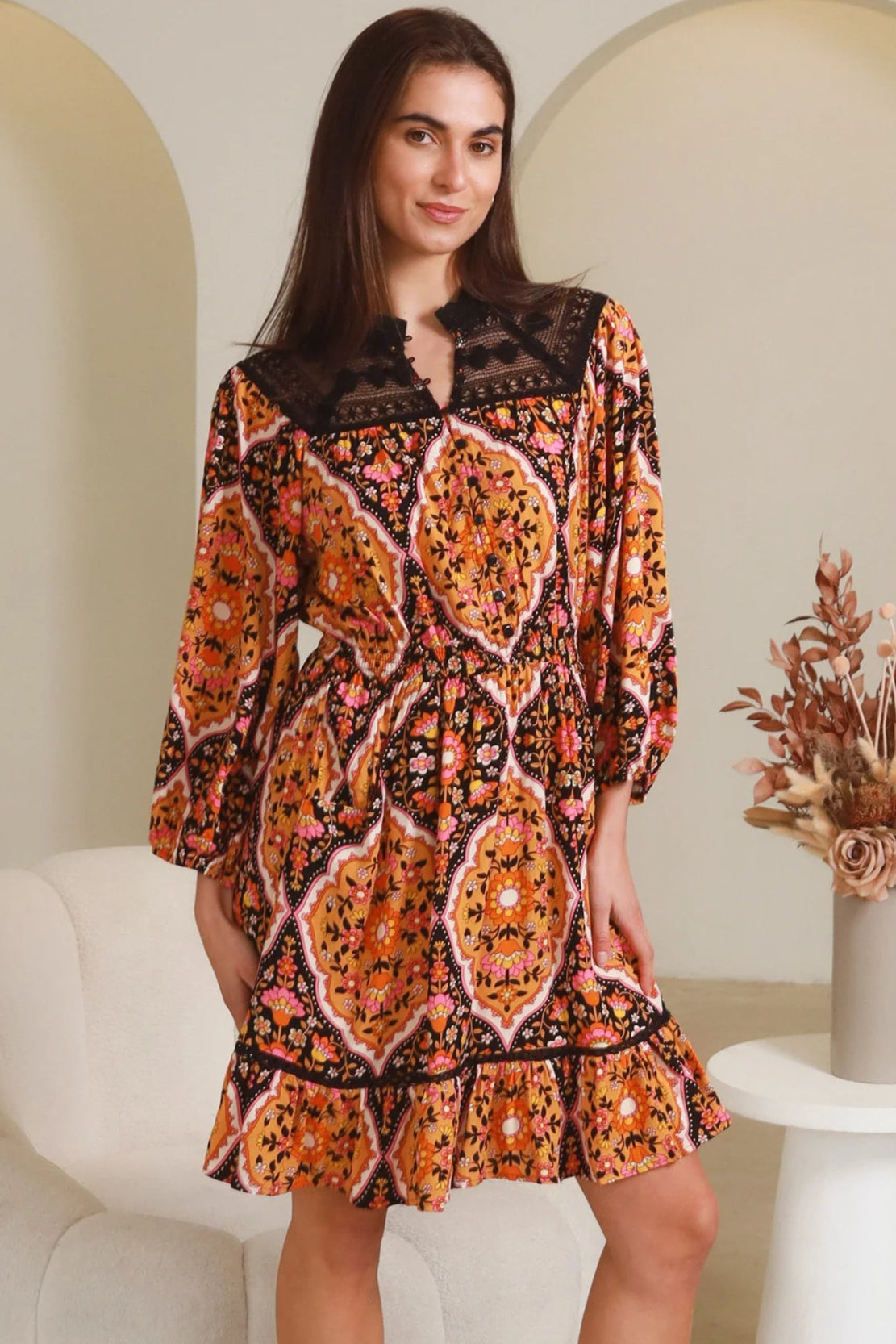 DREAMCATCHER | LOLITA LONG SLEEVE MINI DRESS | Bohemian Love Runway