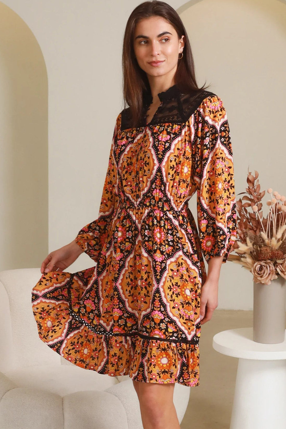 DREAMCATCHER | LOLITA LONG SLEEVE MINI DRESS | Bohemian Love Runway