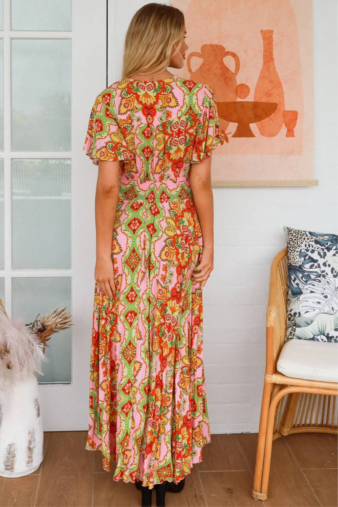 DREAMCATCHER | EVITA V-NECK MAXI DRESS | Bohemian Love Runway