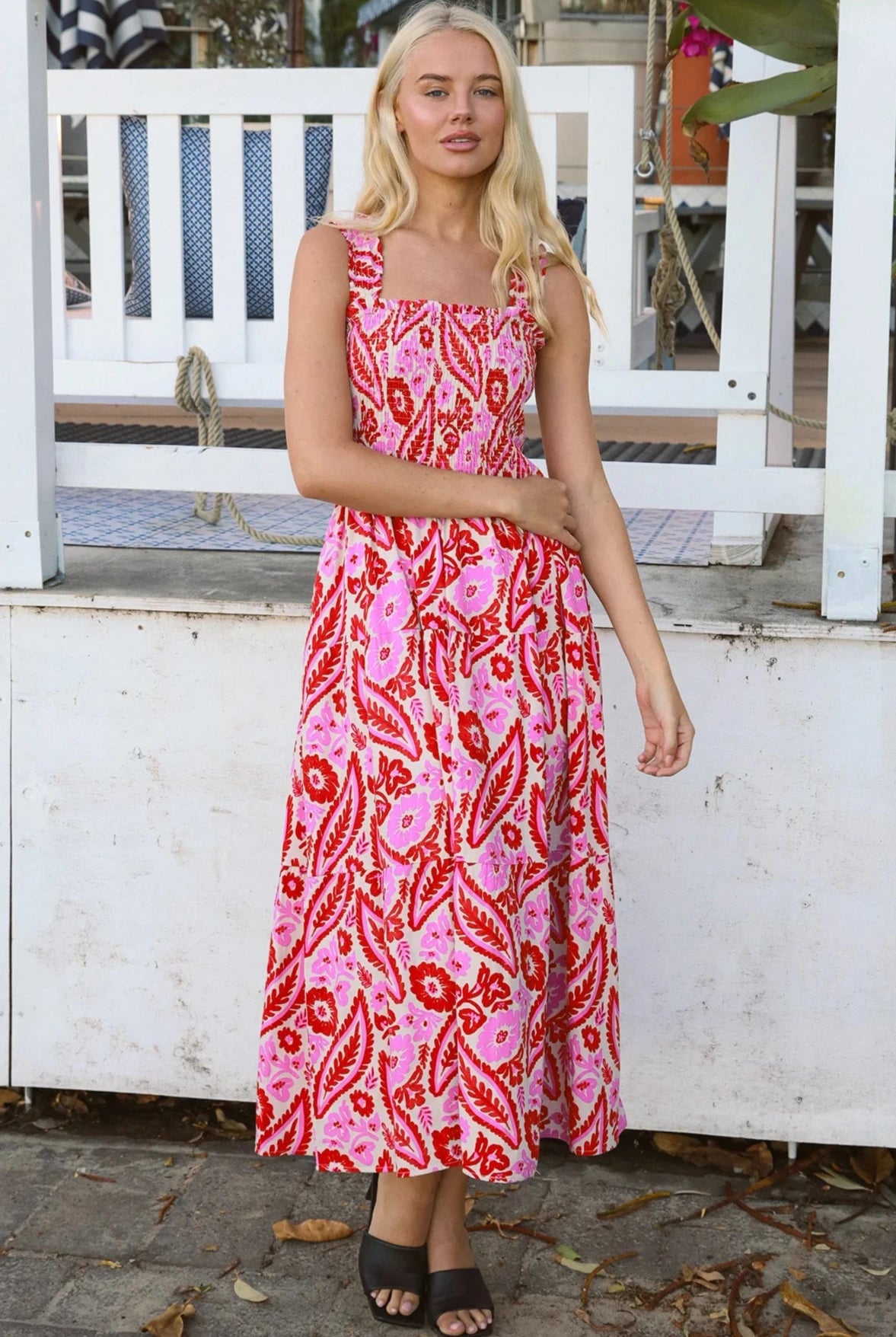 DREAMCATCHER | EVE MIDI DRESS LINEN/RAYON | Bohemian Love Runway