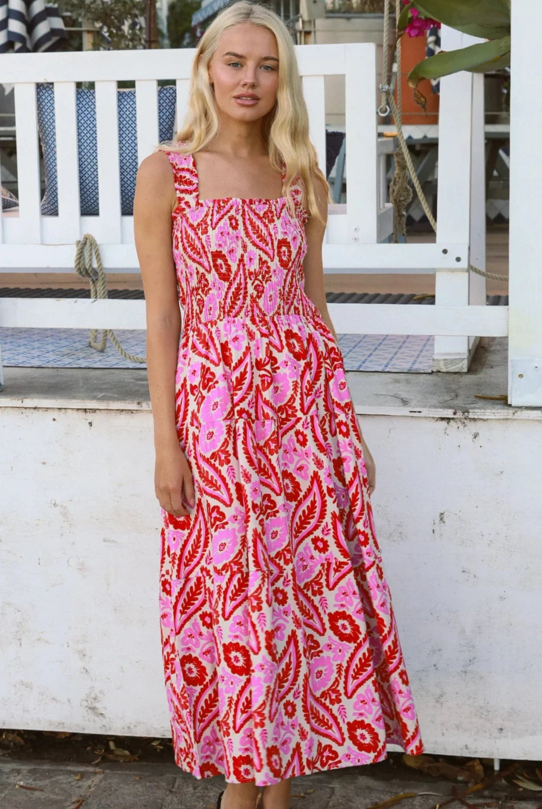 DREAMCATCHER | EVE MIDI DRESS LINEN/RAYON | Bohemian Love Runway