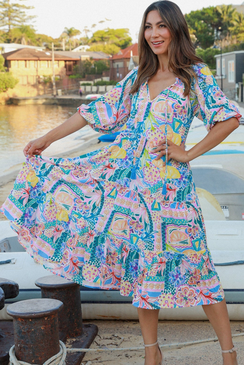 DREAMCATCHER | SIENNA HALF SLEEVE MIDI DRESS | Bohemian Love Runway