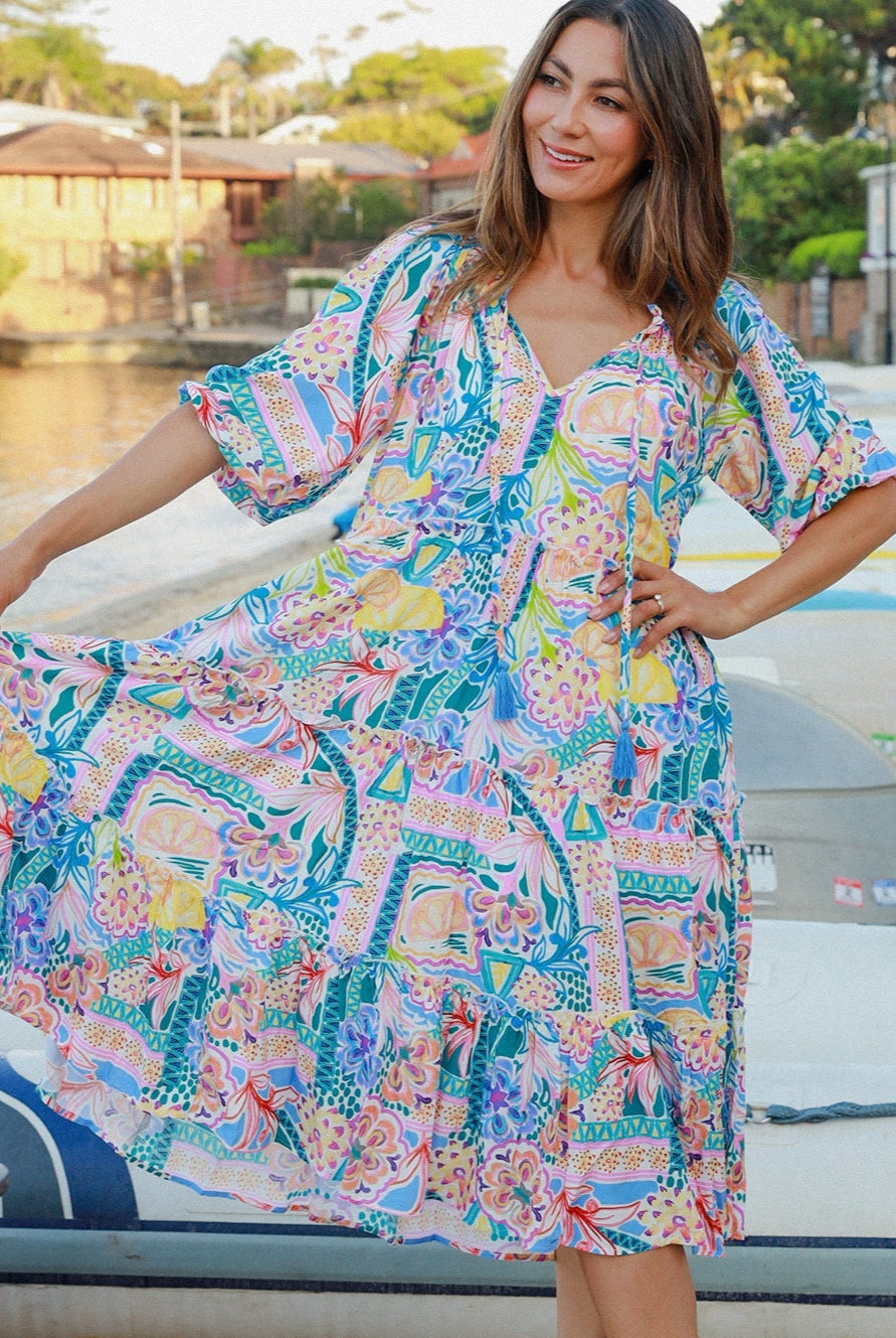 DREAMCATCHER | SIENNA HALF SLEEVE MIDI DRESS | Bohemian Love Runway