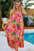 DREAMCATCHER | WILD POPPY SLIP MAXI DRESS PINK | Bohemian Love Runway