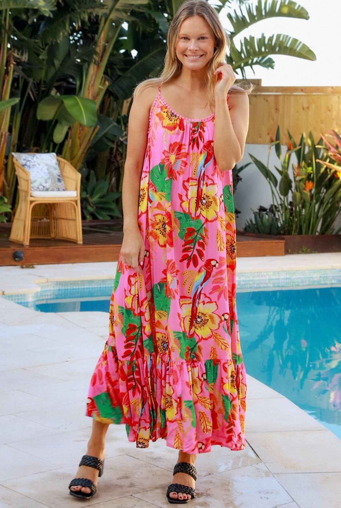 DREAMCATCHER | WILD POPPY SLIP MAXI DRESS PINK | Bohemian Love Runway