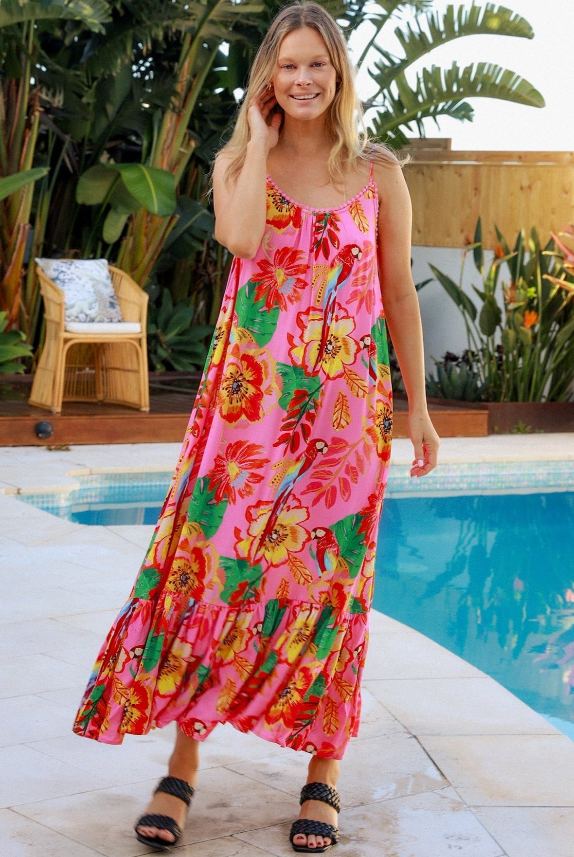 DREAMCATCHER | WILD POPPY SLIP MAXI DRESS PINK | Bohemian Love Runway