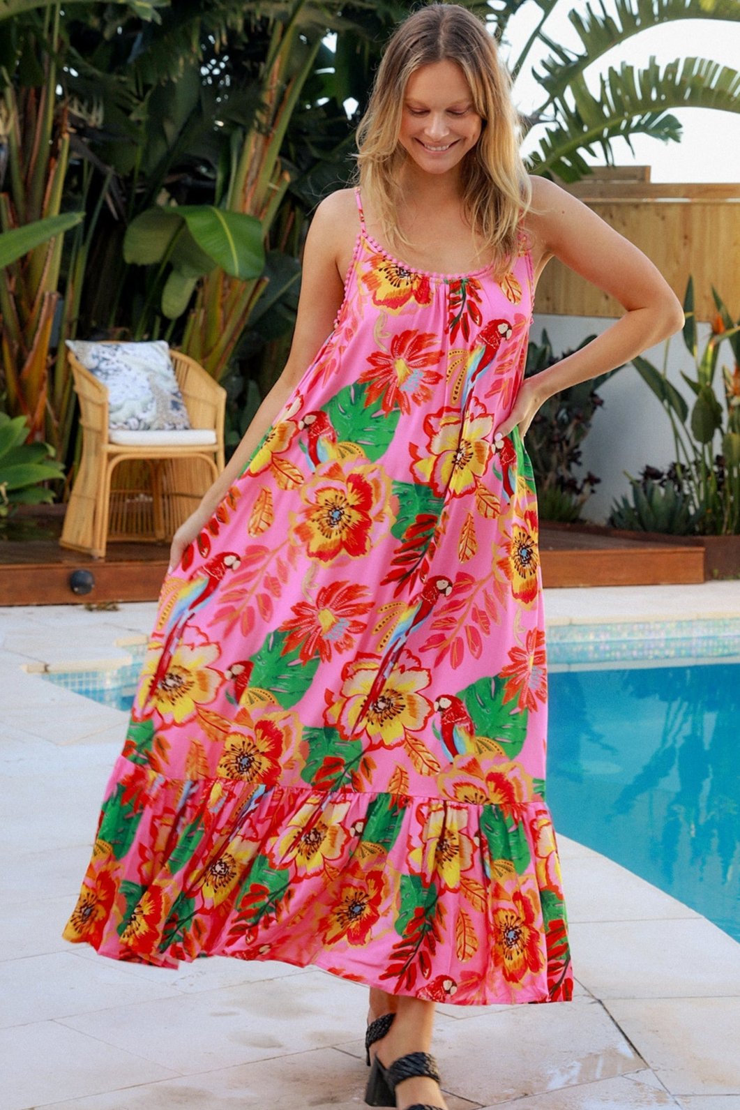DREAMCATCHER | WILD POPPY SLIP MAXI DRESS PINK | Bohemian Love Runway