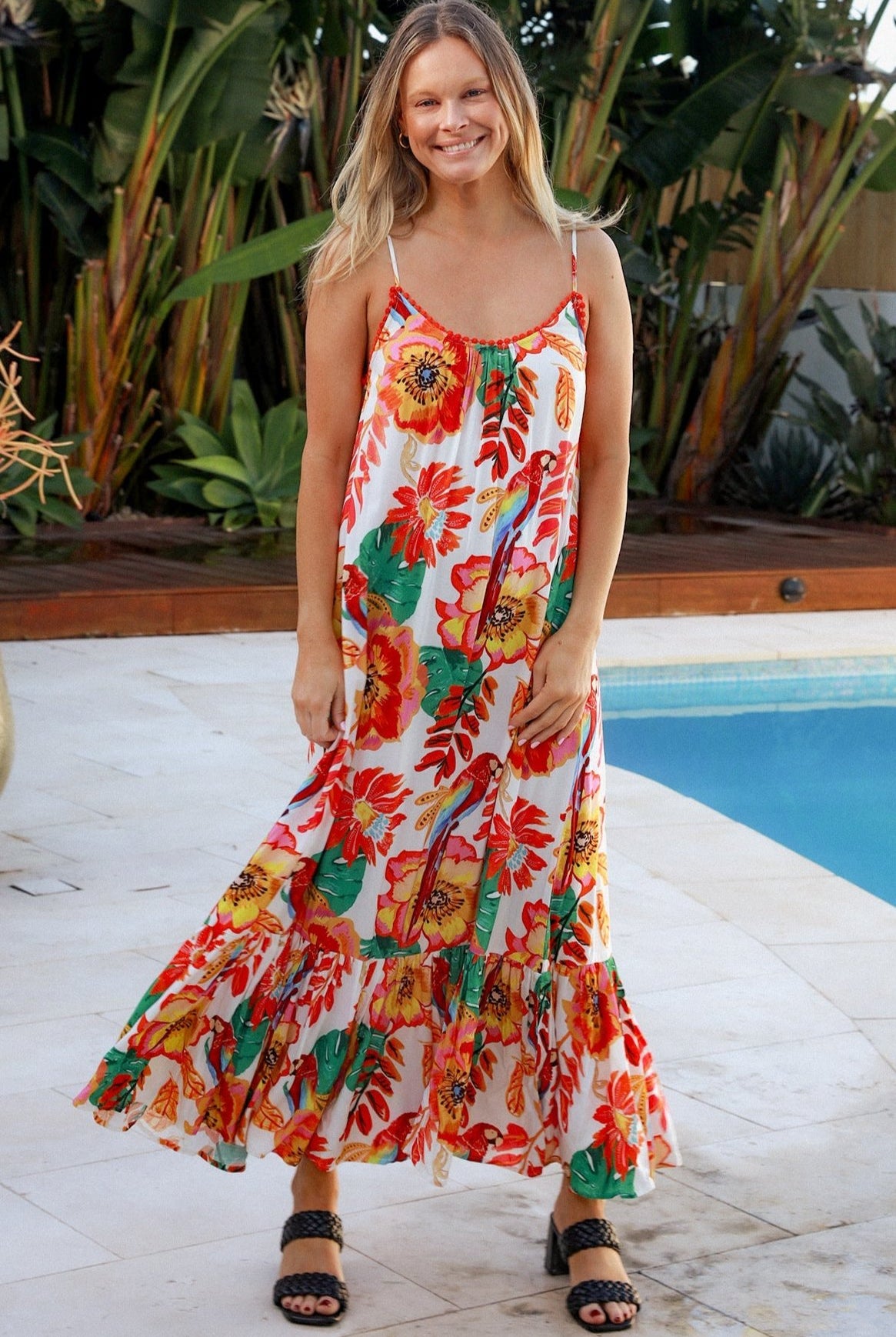 DREAMCATCHER | WILD POPPY SLIP MAXI DRESS WHITE | Bohemian Love Runway