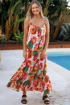 DREAMCATCHER | WILD POPPY SLIP MAXI DRESS WHITE | Bohemian Love Runway