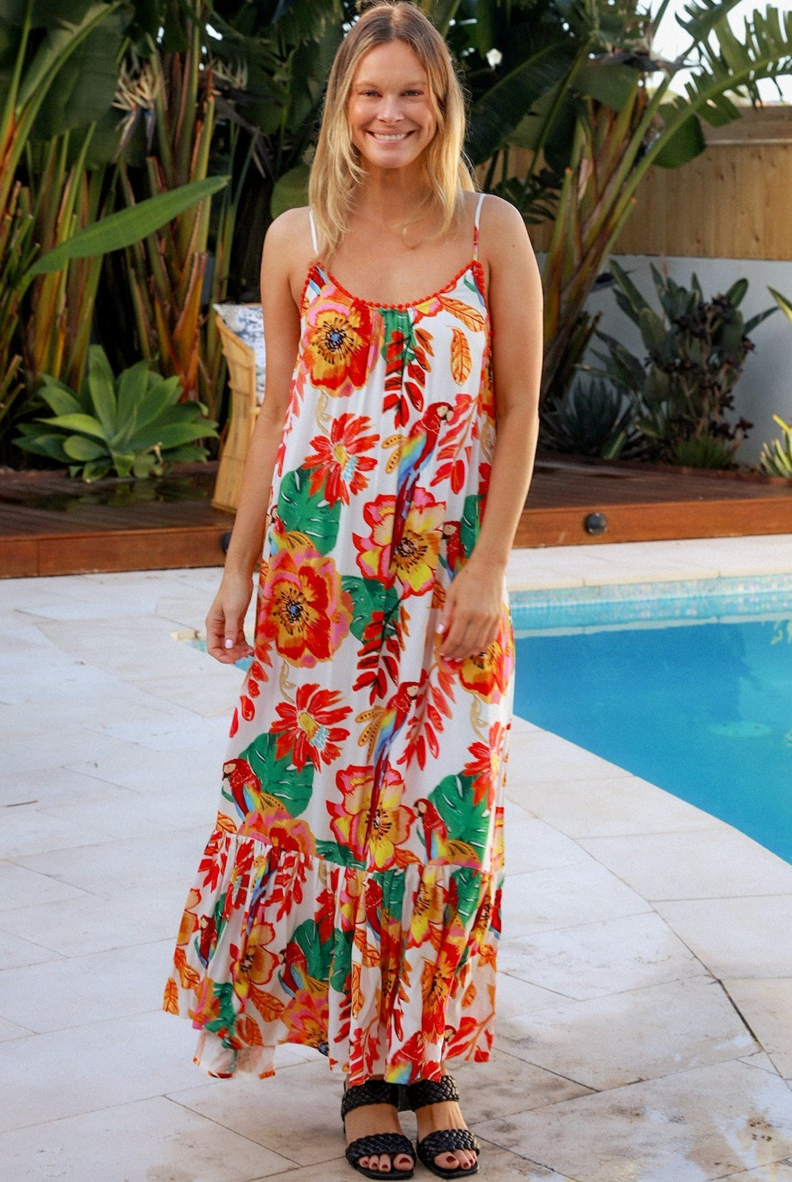 DREAMCATCHER | WILD POPPY SLIP MAXI DRESS WHITE | Bohemian Love Runway