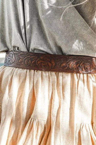 HOBO AND HATCH | ROSA LEATHER BELT VINTAGE BROWN | Bohemian Love Runway