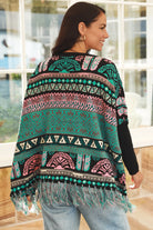 ISABELLA | ARIZONA WIDE KNIT FRINGE JUMPER JADE | Bohemian Love Runway