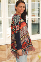 ISABELLA | ARIZONA WIDE KNIT FRINGE JUMPER RED | Bohemian Love Runway