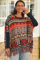 ISABELLA | ARIZONA WIDE KNIT FRINGE JUMPER RED | Bohemian Love Runway