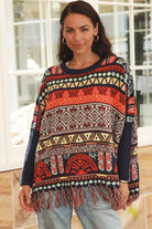ISABELLA | ARIZONA WIDE KNIT FRINGE JUMPER RED | Bohemian Love Runway