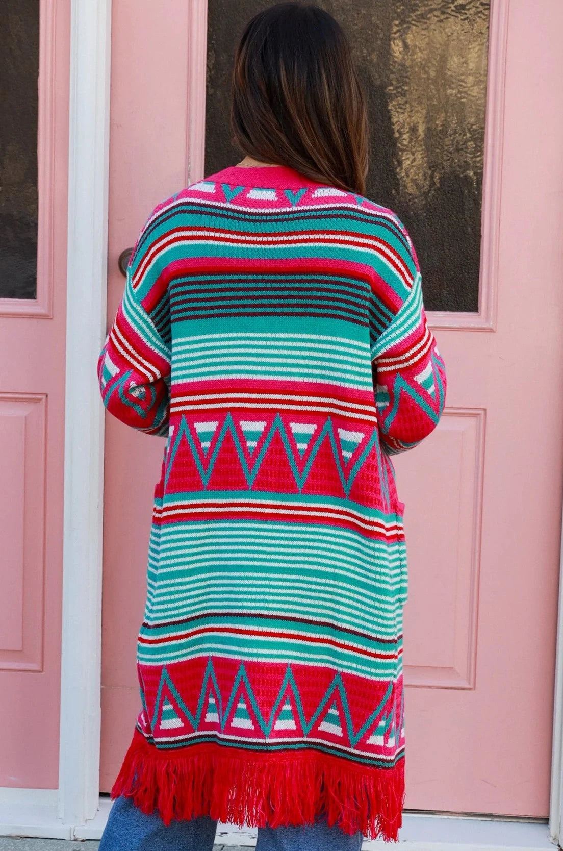 ISABELLA | BOBBIE KNIT CARDIGAN PINK FRINGE | Bohemian Love Runway