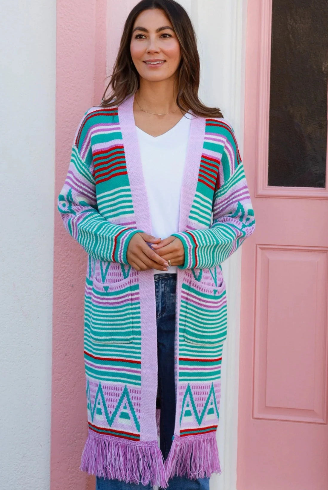 ISABELLA | BOBBIE KNIT CARDIGAN LILAC FRINGE | Bohemian Love Runway