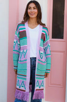 ISABELLA | BOBBIE KNIT CARDIGAN LILAC FRINGE | Bohemian Love Runway