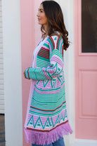 ISABELLA | BOBBIE KNIT CARDIGAN LILAC FRINGE | Bohemian Love Runway