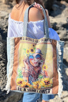 SHOE SHU | SUNFLOWER VINTAGE DENIM TOTE | Bohemian Love Runway