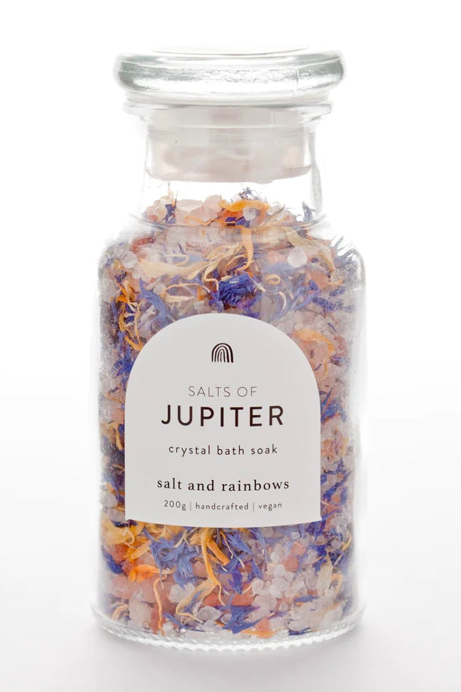 SALT AND RAINBOWS | SALTS OF JUPITER CRYSTAL BATH SOAK | Bohemian Love Runway