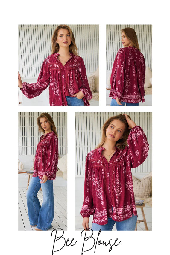 JAASE | RHUBARB KIVA BEE BLOUSE | Bohemian Love Runway