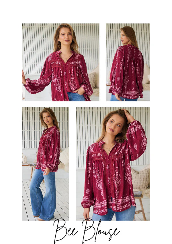 JAASE | RHUBARB KIVA BEE BLOUSE | Bohemian Love Runway